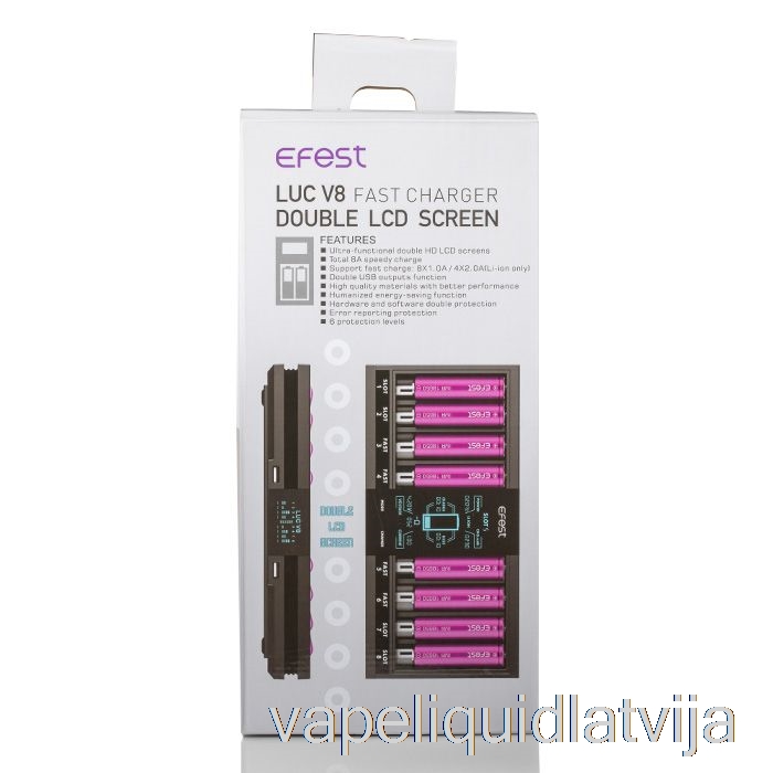 Efest Luc V8 Dubultā LCD Ekrāna ātrais Akumulatora Lādētājs Vape šķidrums