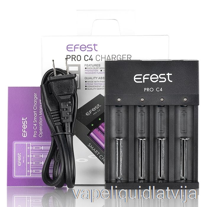 Efest Pro C4 4 Nodalījumu Viedais Akumulatora Lādētājs Vape šķidrums