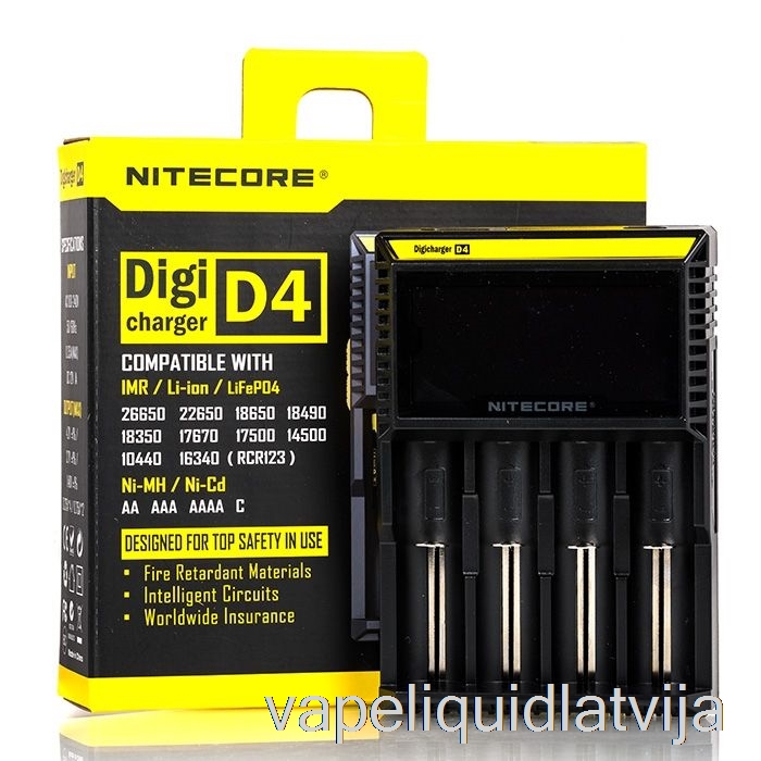 Nitecore D4 Akumulatoru Lādētājs (4 Nodalījumu) Vape šķidrums