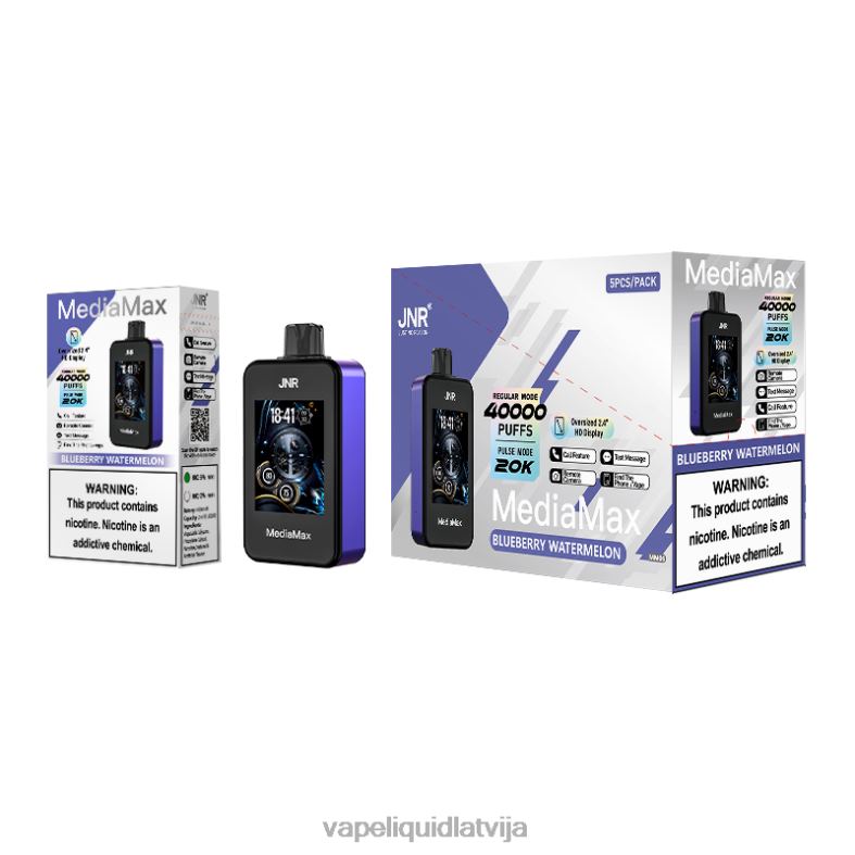 Vape Liquid - melleņu arbūzs JNR MediaMax 40k pufs 6P84412