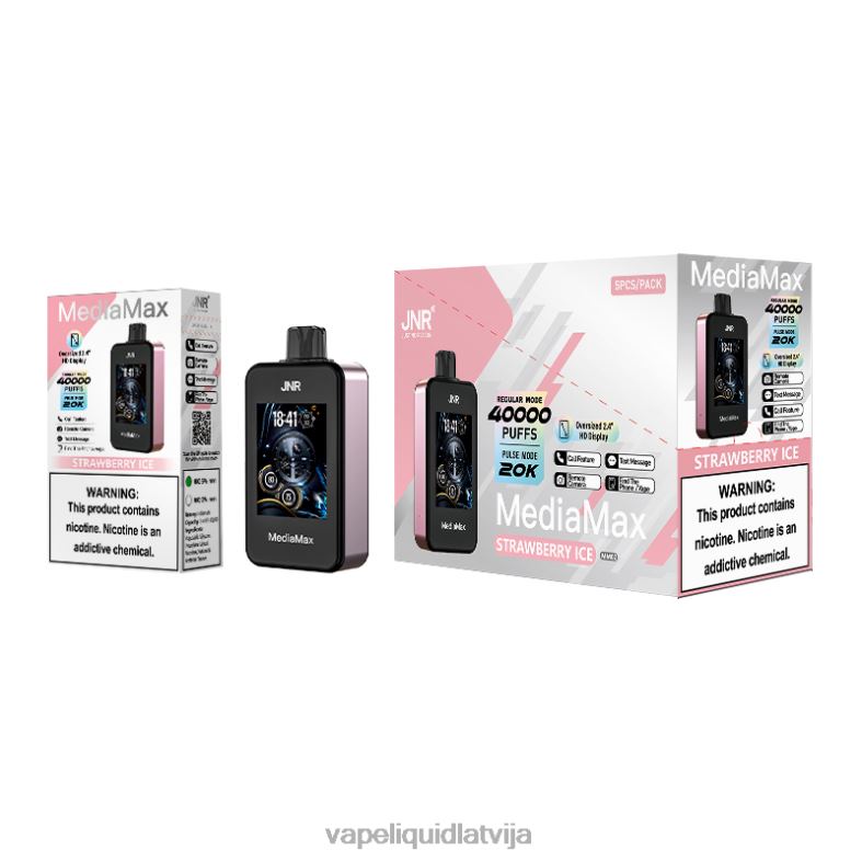 Vape Liquid - zemeņu ledus JNR MediaMax 40k pufs 6P84417